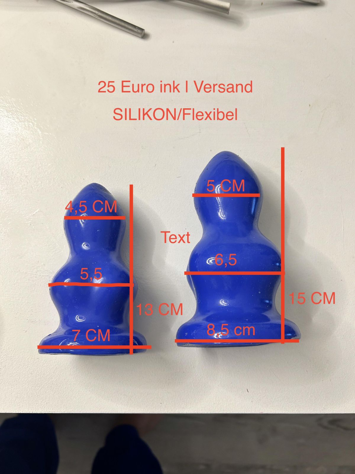 Analplugs Silikon Blau 2 Stück S +M