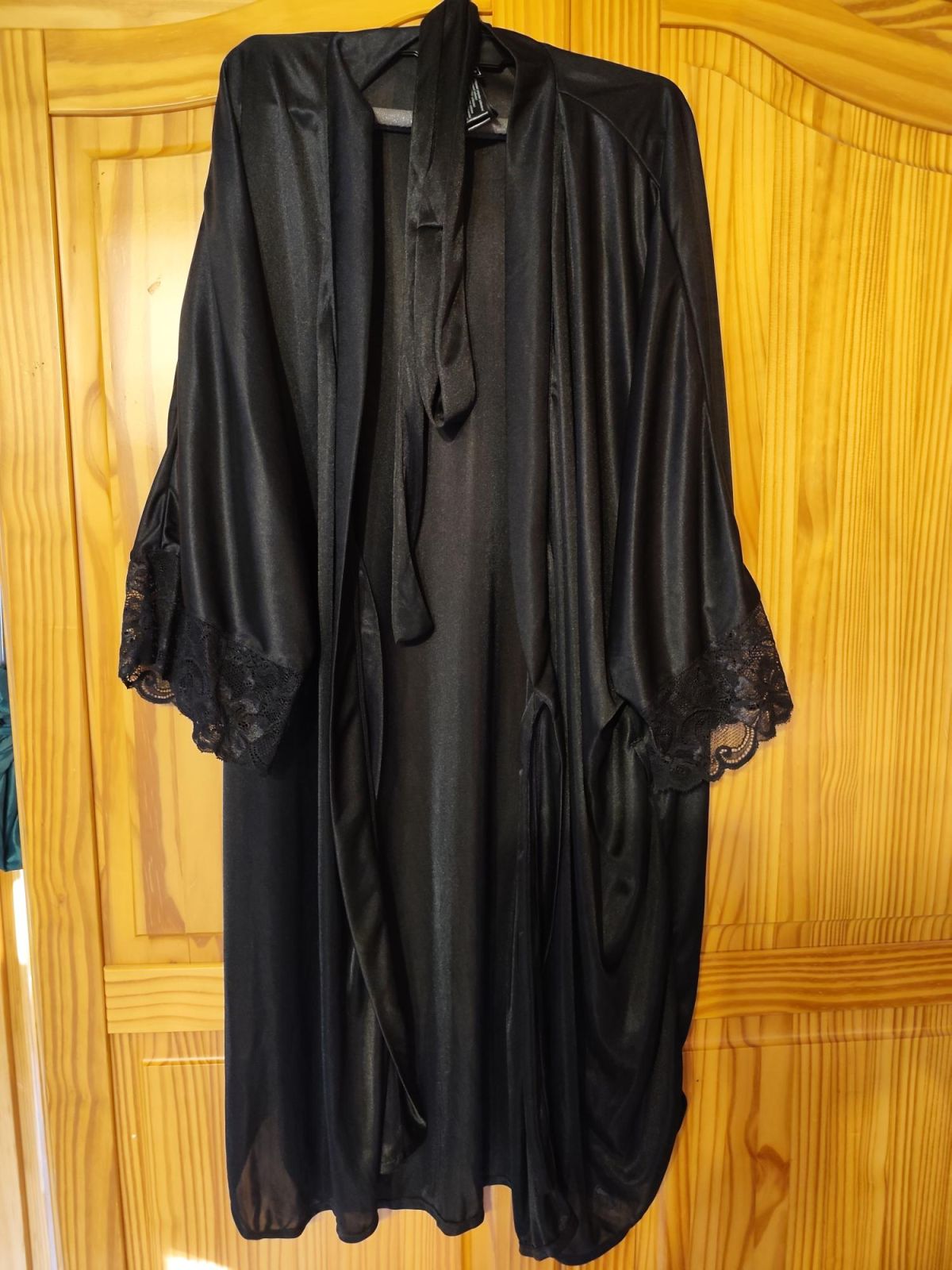 Schwarzer Kimono, wie neu, Gr. 52