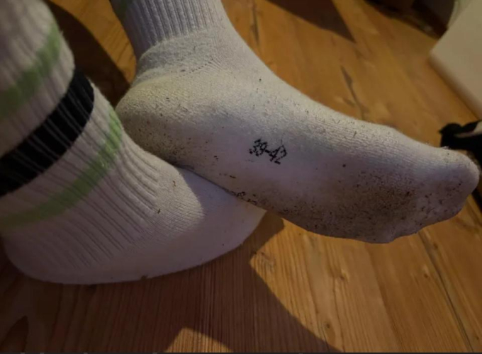 Getragene Socken