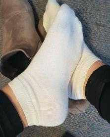 Getragene Socken weiß