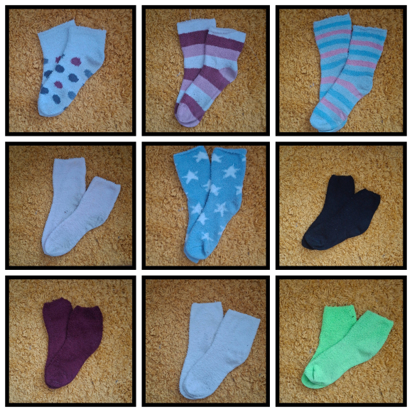 9 Paar getragene &amp; verschwitzte Flauschsocken / Kuschelsocken