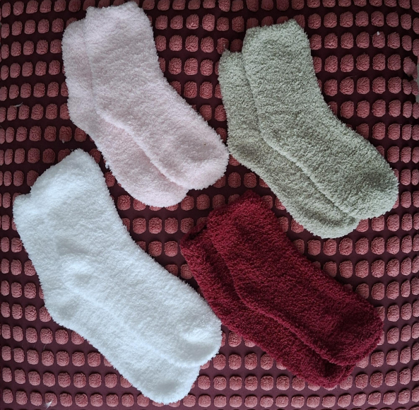 Kuschelsocken getragen und verschwitzt