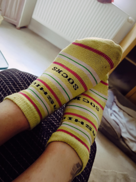 Getragene Socken