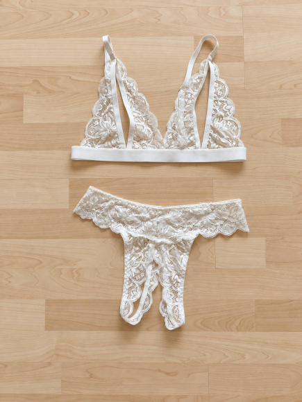 Sexy Reizwäsche Gr. S – Ouvert Dessous-Set mit Spitze – NEU